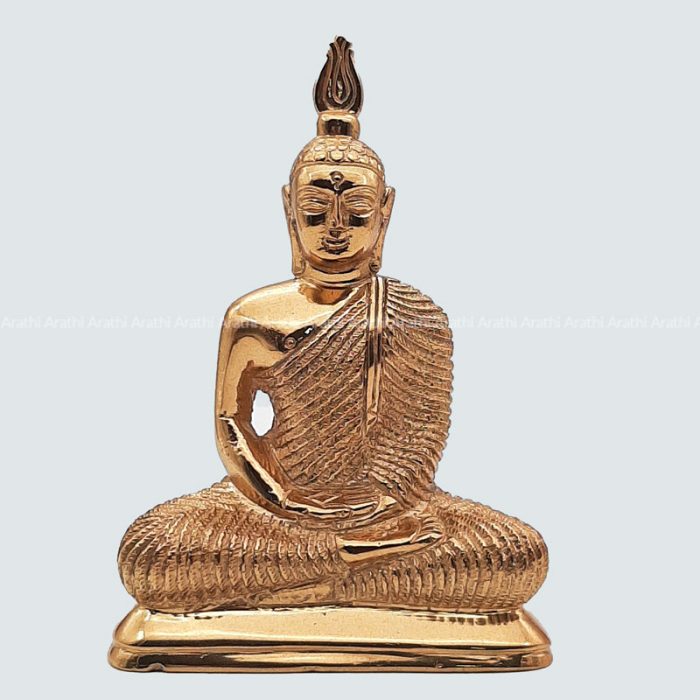 Buddha Statue – 5.5” (Brass) Special Gold Colour. With Transparent Box.