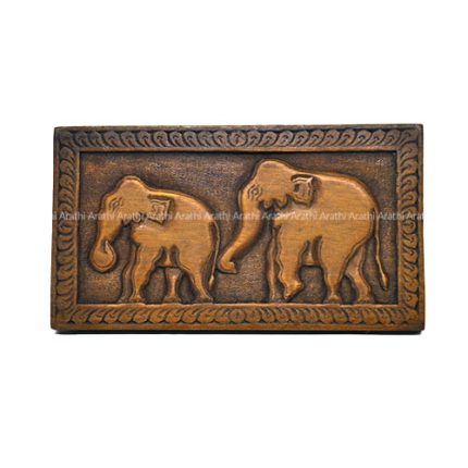 Wall Art - Elephants 2 Wood Carving - (7" X 4")